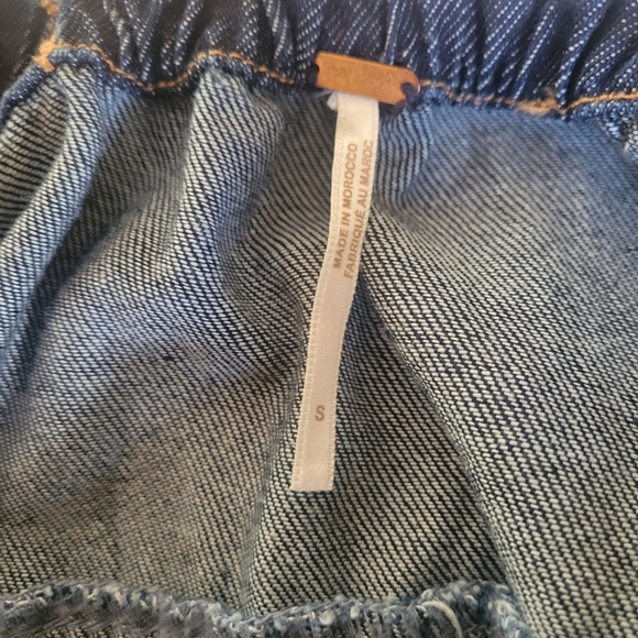 Free People Dark Blue Denim Lou Jean Mini Dress - Picture 3 of 9